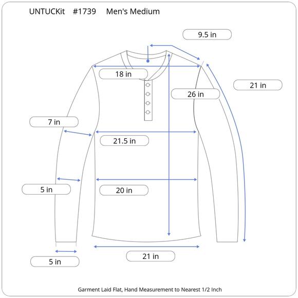 UNTUCKit Men’s Medium Long Sleeve Polo Regular Fit Shirt Light Blue Damaschino - Picture 12 of 12